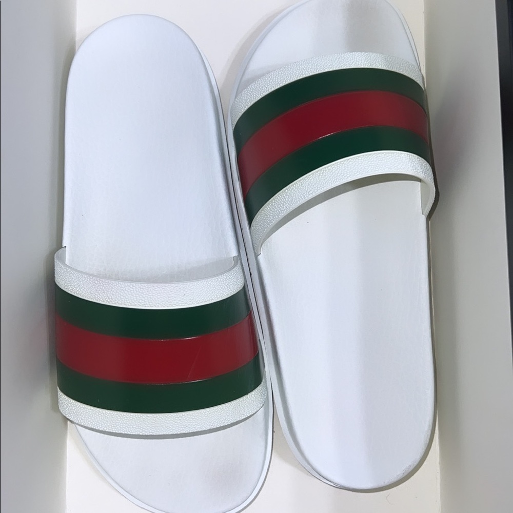 Web Rubber Slide Sandal Gucci